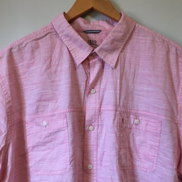 Izod Saltwater Rapture Rose Dockside Chambray Relaxed Classic Button Down Shirt - Picture 3 of 16